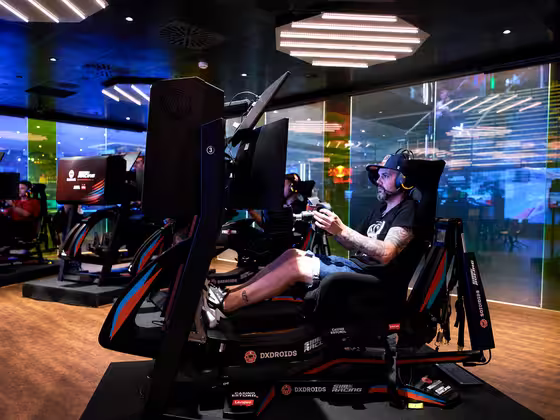 The ImSim racing area on the gaming floor at Casino Barcelona.